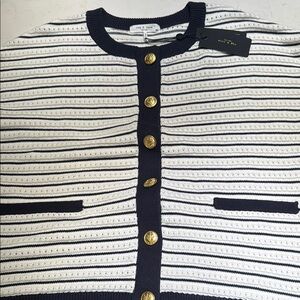 Rag & Bone Blue and White Striped Cardigan